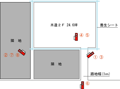 大阪市平野区｜解体工事現場の見取り図