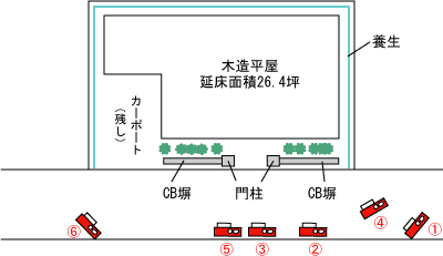 大阪府岸和田市｜解体工事現場の見取り図